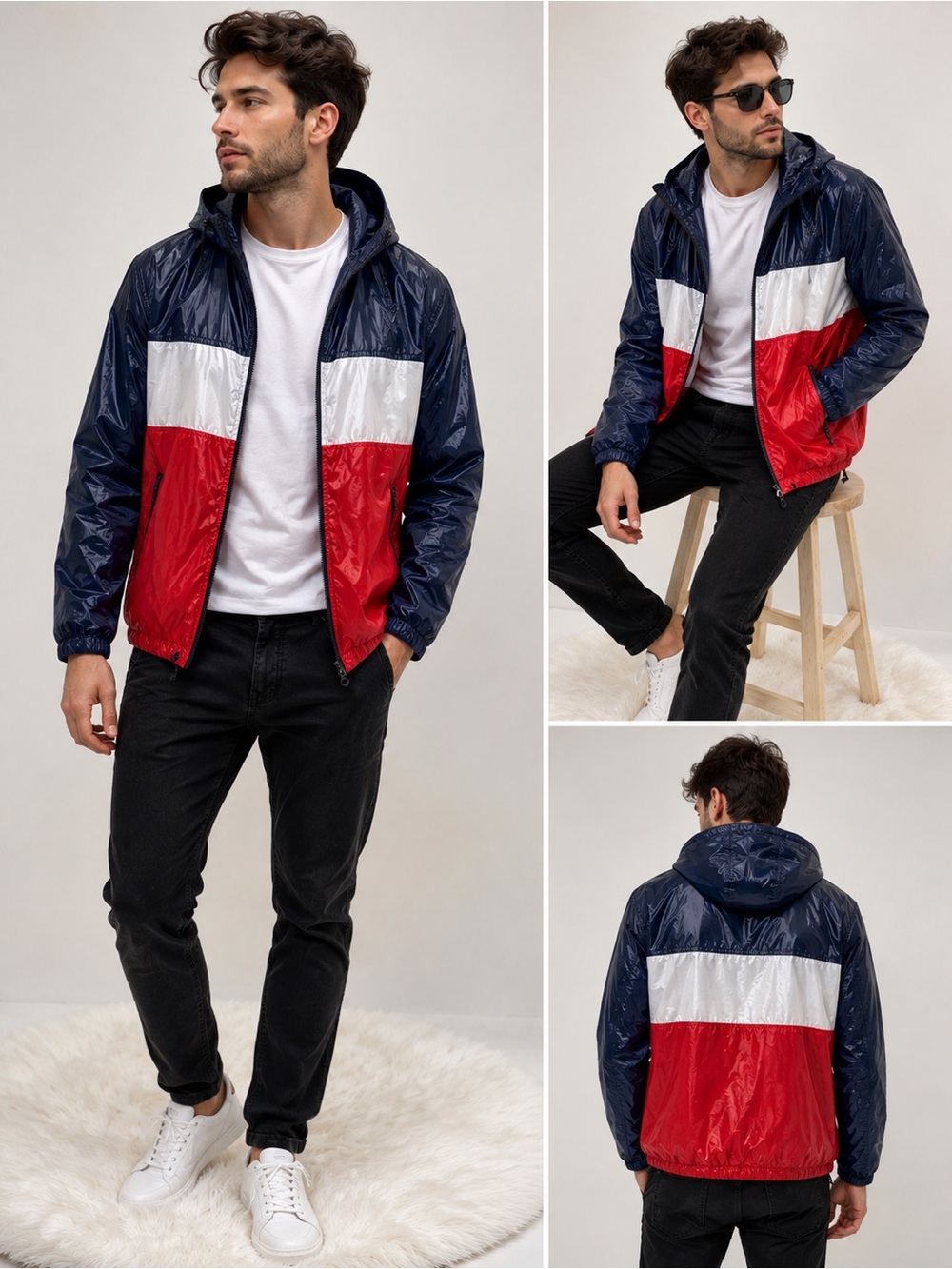 ZARA Men’s Color Block Windbreaker Jacket – Size S